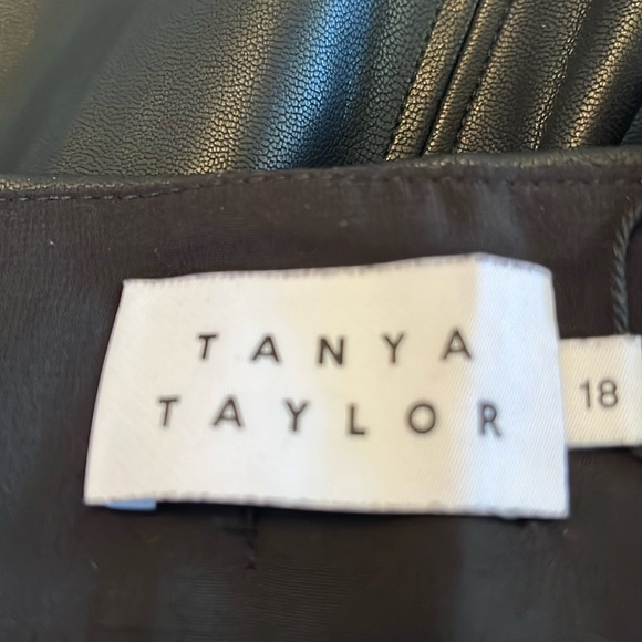 TANYA TAYLOR BLACK FAUX LEATHER ADLER PANTS. NWT. SIZE 18. - Picture 3 of 6